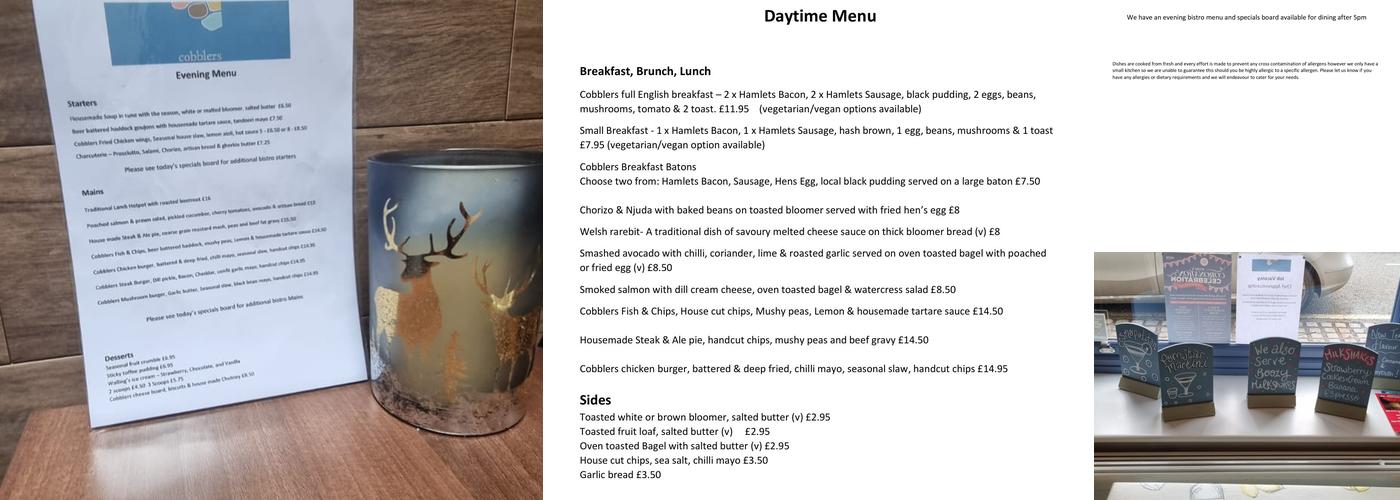 Cobblers Bar And Bistro Menu
