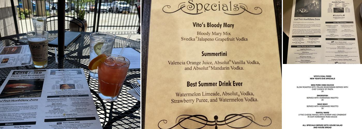 Vito's Coal Fired Pizza & Restaurant Menu