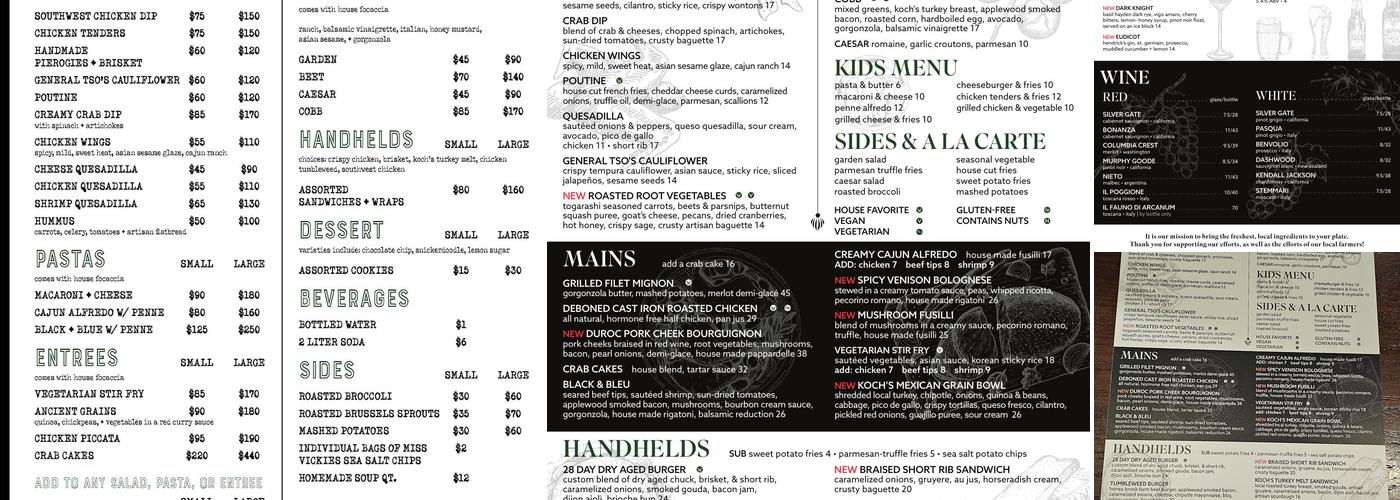 The Brickhouse Menu