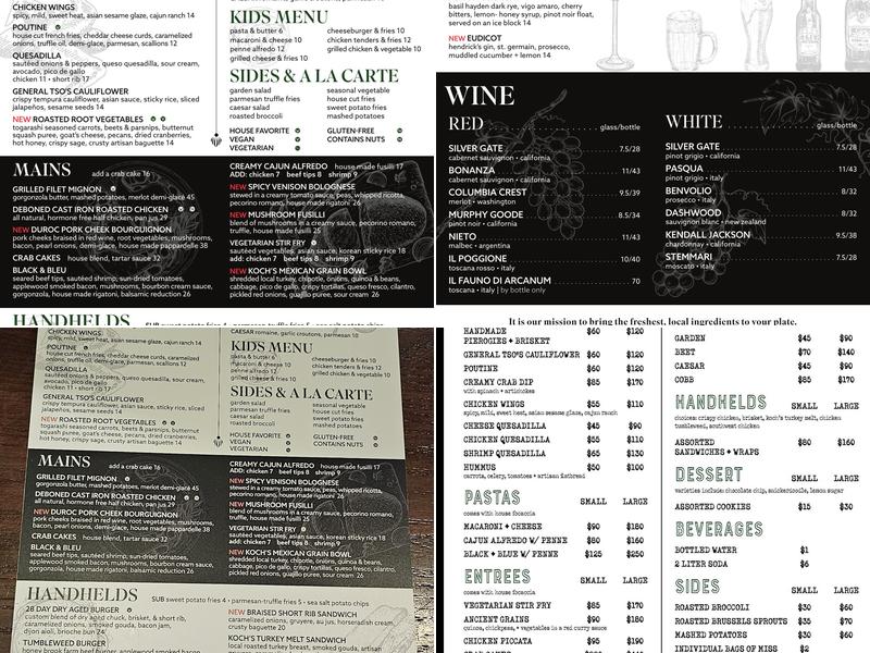 The Brickhouse Menu