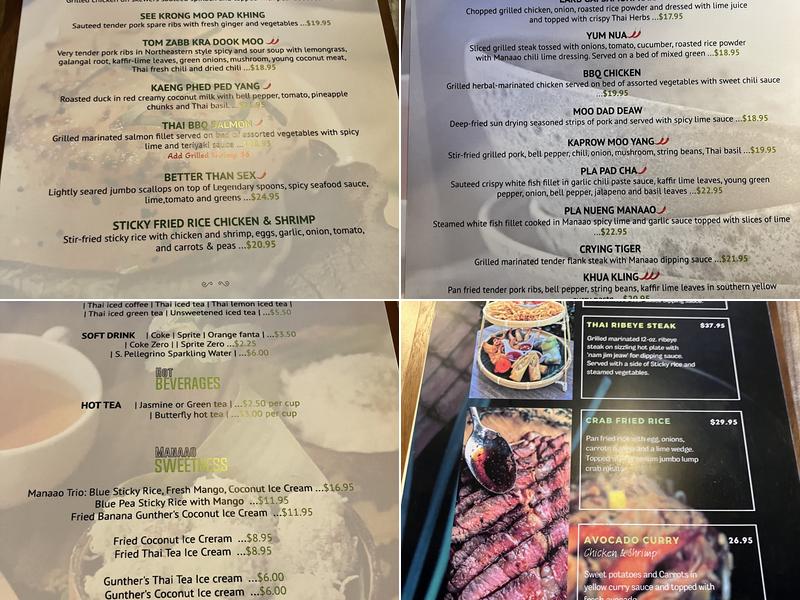 Manaao | Thai Cuisine Menu
