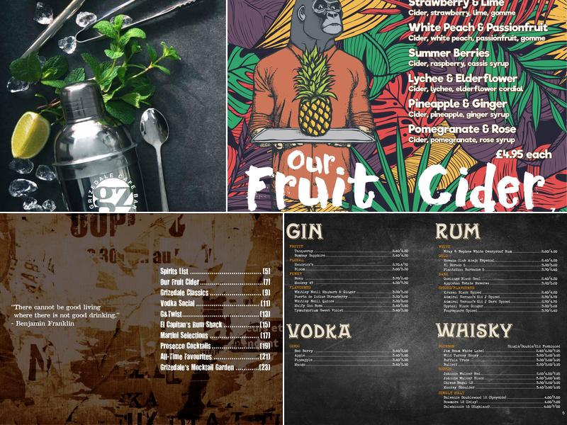 Grizedale Café Bar Menu