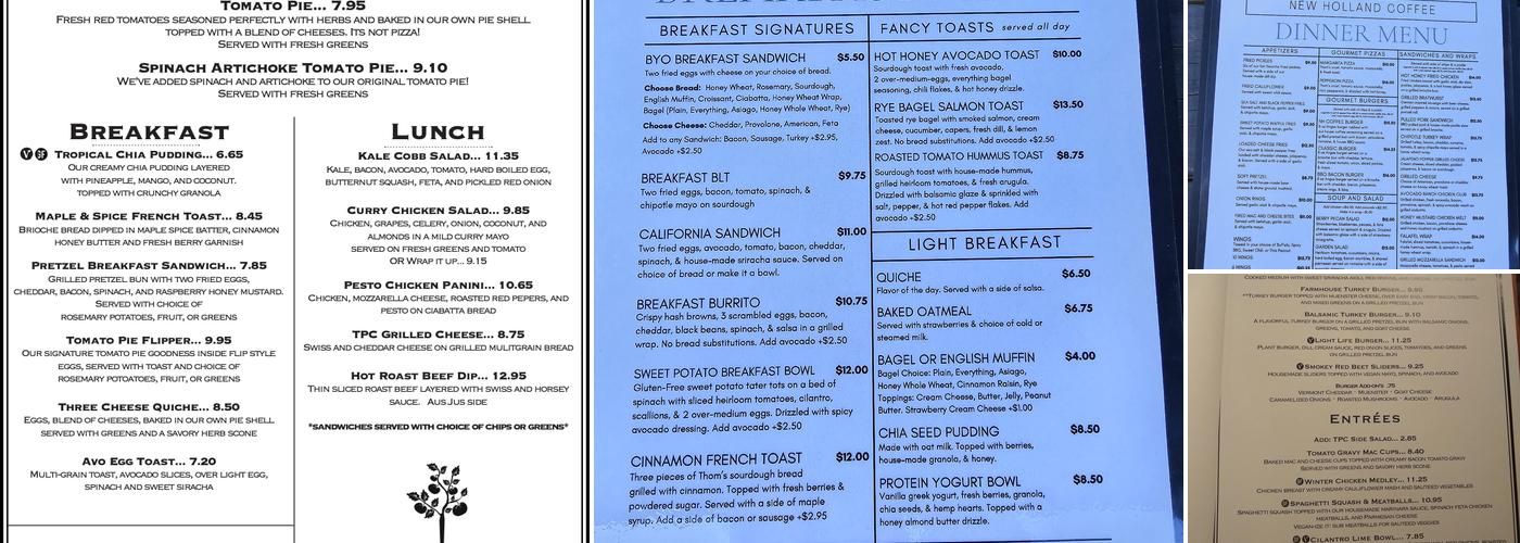 Tomato Pie Cafe Menu