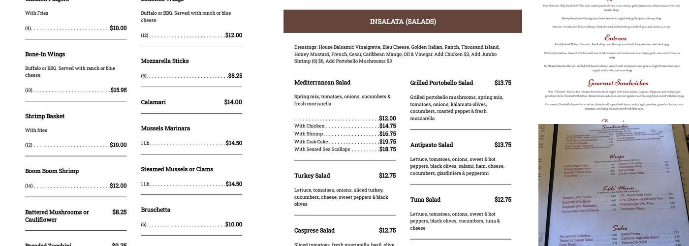 Fabio's Restaurant Menu