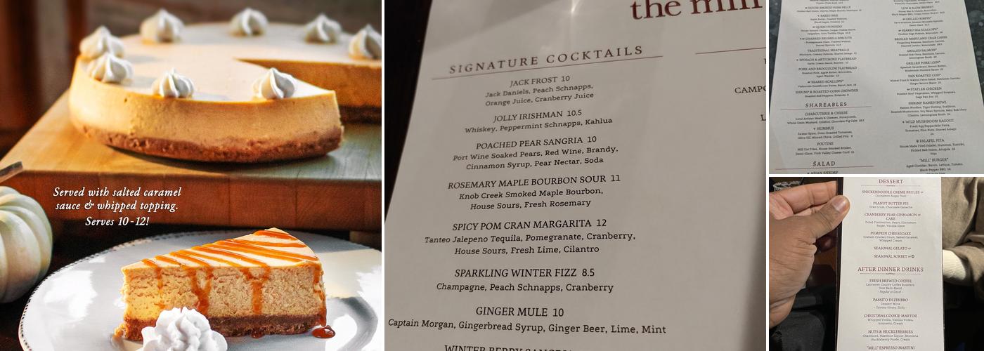 The Mill in Hershey Menu