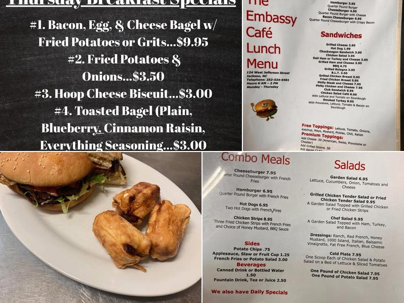 Embassy Cafe Menu
