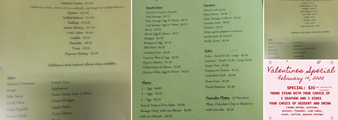 Grapevine Cafe Menu