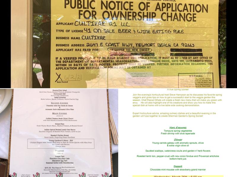 Sherman Library & Gardens Menu