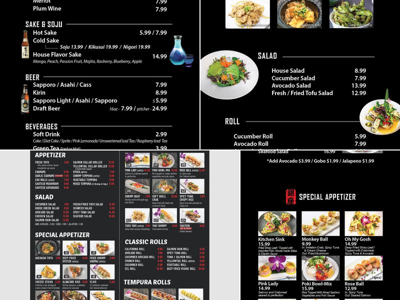 Ginzaya Sushi Menu