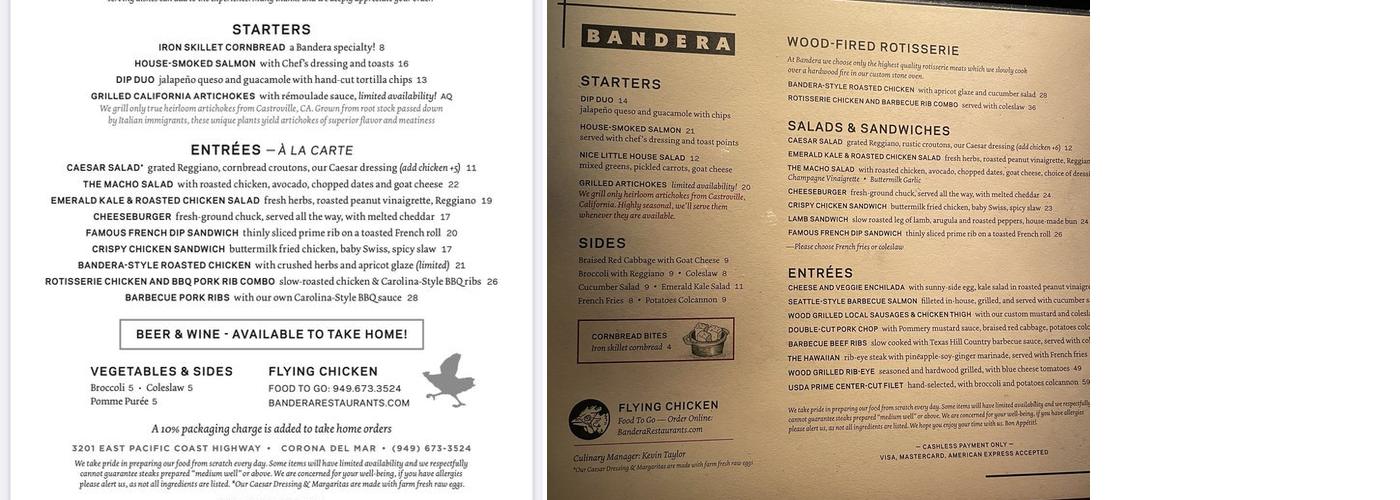 Hillstone Restaurant Group Menu