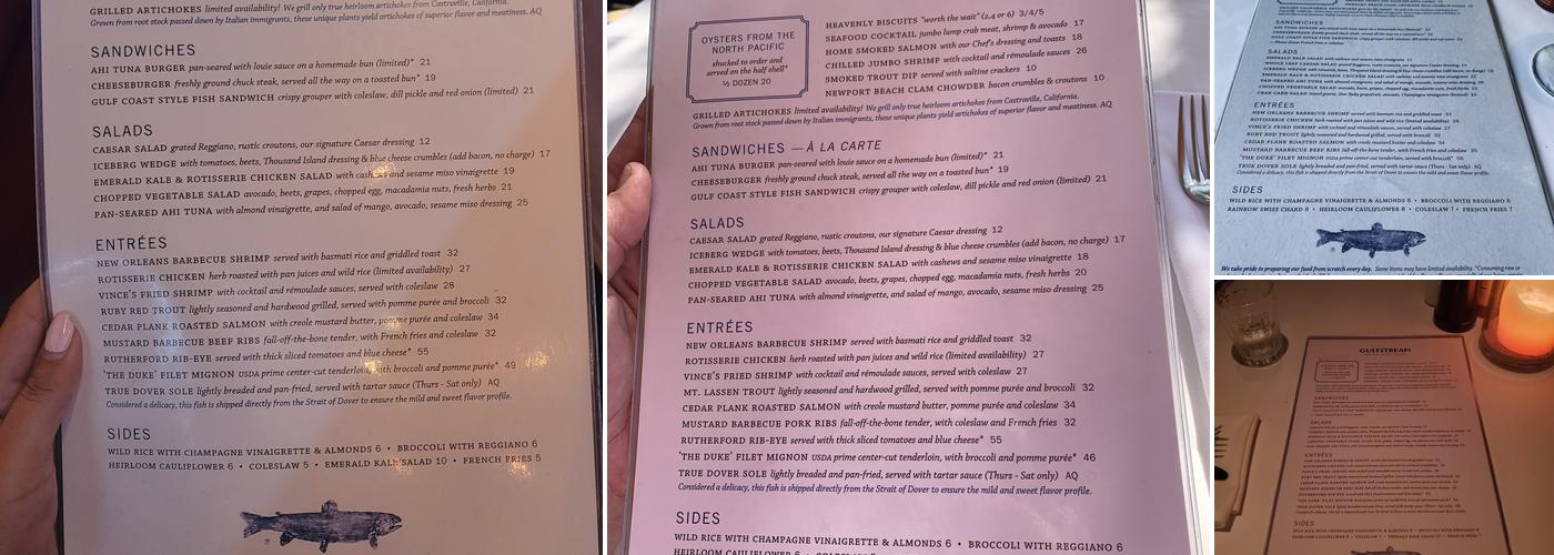 Gulfstream Menu