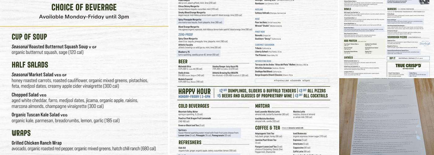 True Food Kitchen Menu