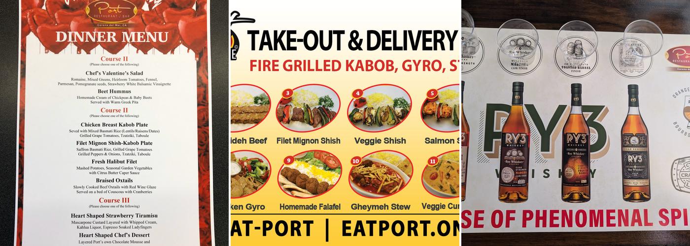 Port Restaurant and Bar Menu