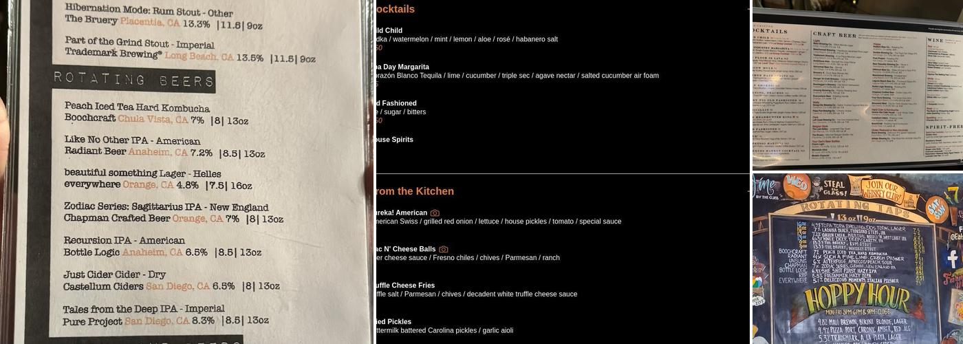 Eureka! Menu