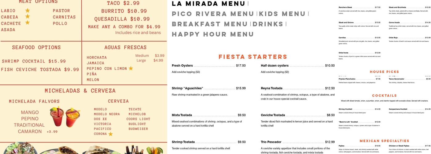 Pescadores Menu