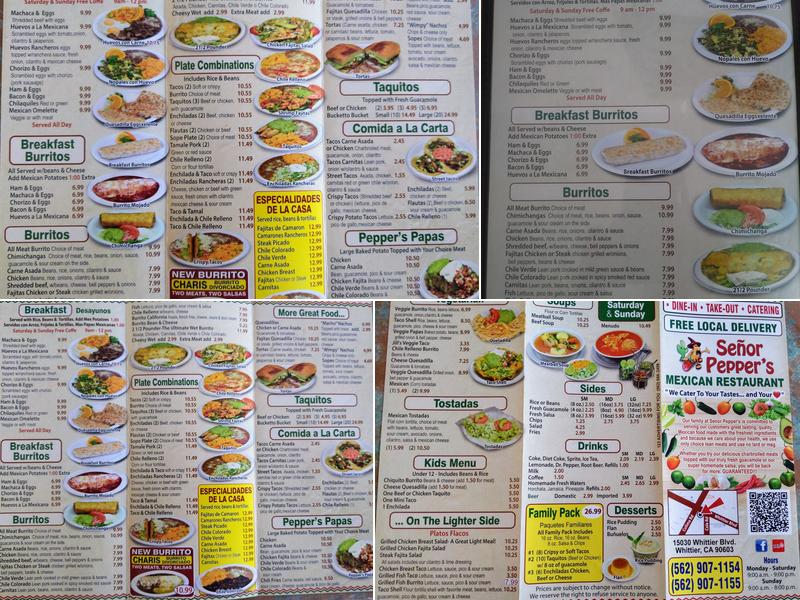 SEÑOR PEPPER'S MEXICAN RESTAURANT Menu