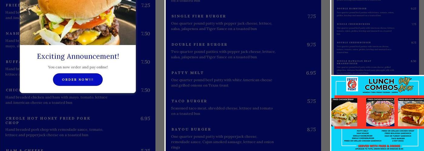 Frosty Front Menu