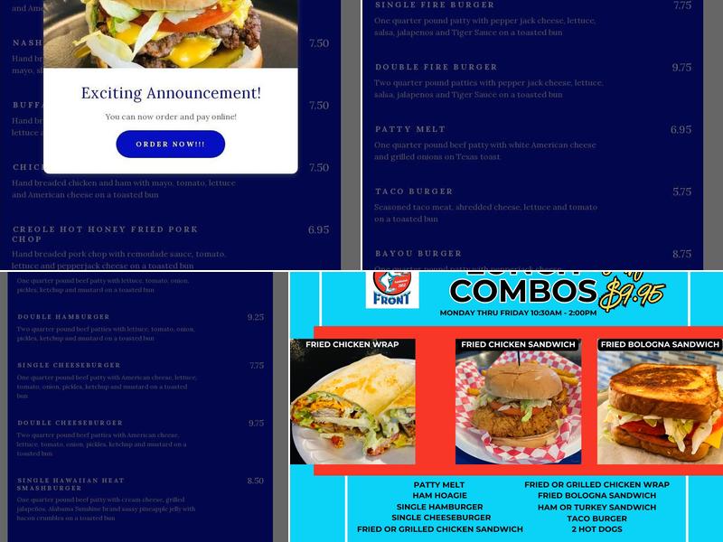 Frosty Front Menu