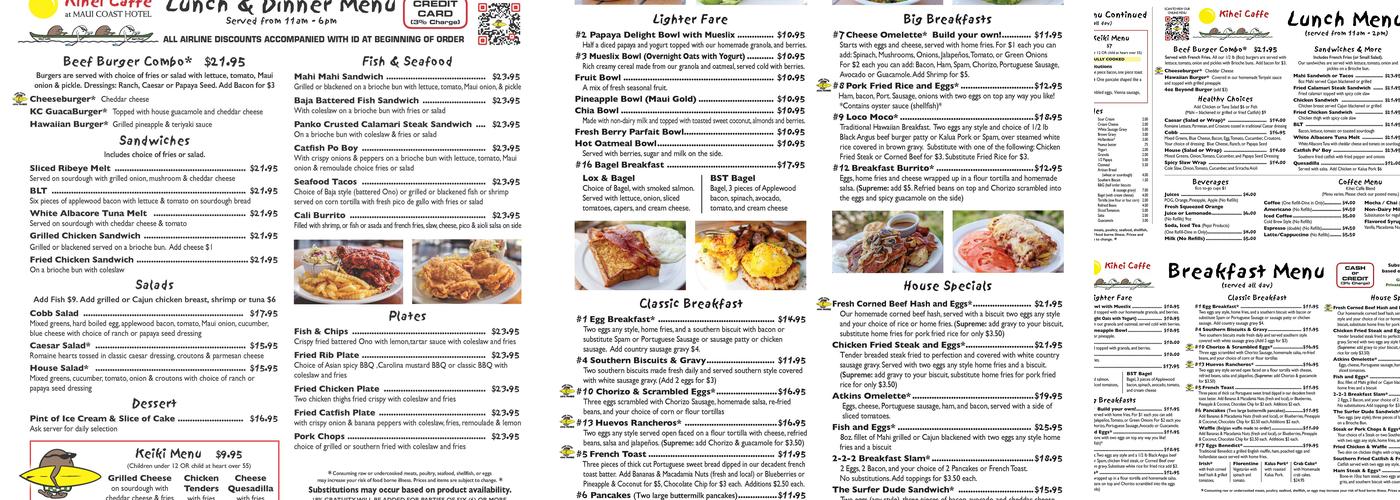 Kihei Caffe Menu