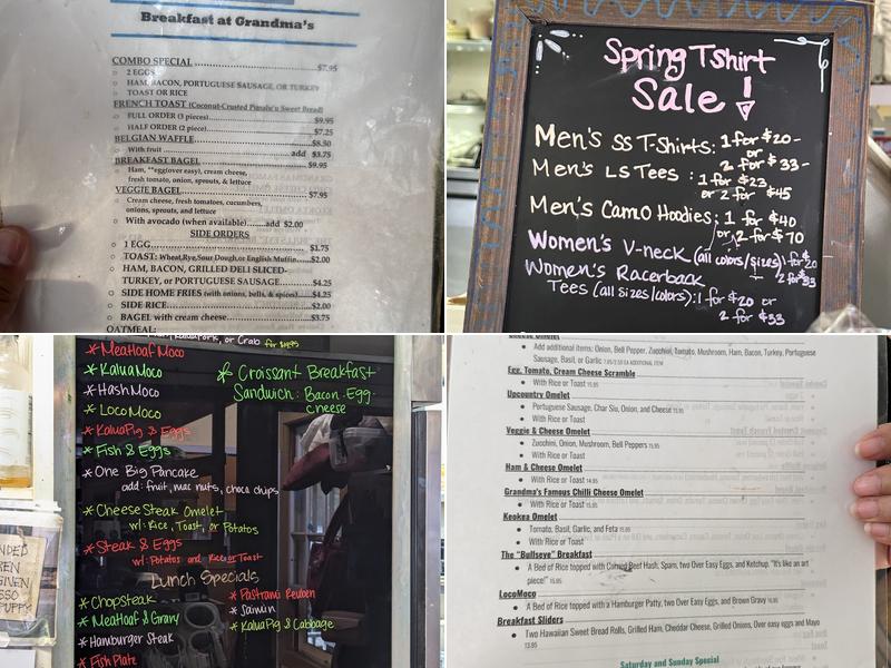 Grandma's Coffee House Menu