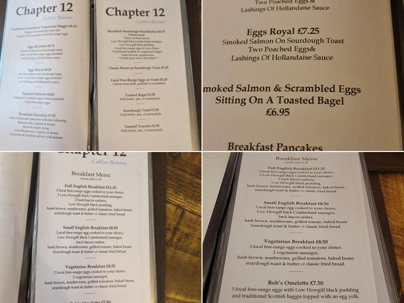 Chapter 12 Coffee Rooms Menu