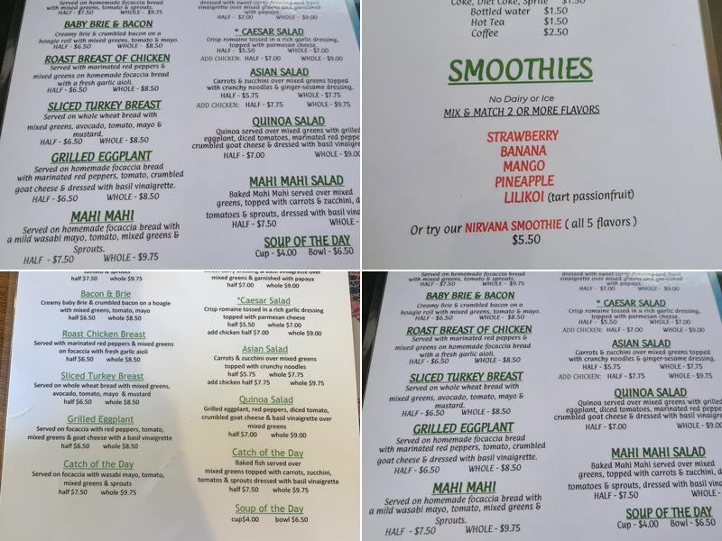 Makawao Garden Cafe Menu