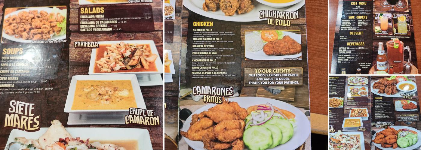 Sol Inka Peruvian Restaurant Menu