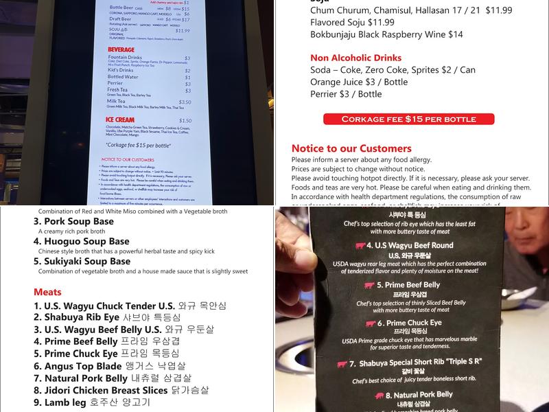 Shabuya - La Mirada Menu