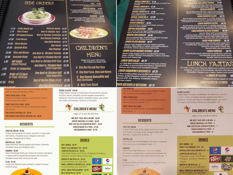 Los Cocos Menu