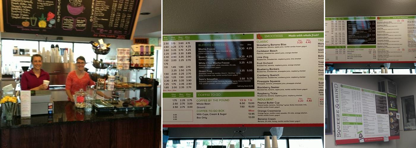 Squeeze & Grind Menu