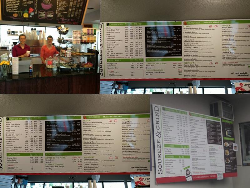 Squeeze & Grind Menu