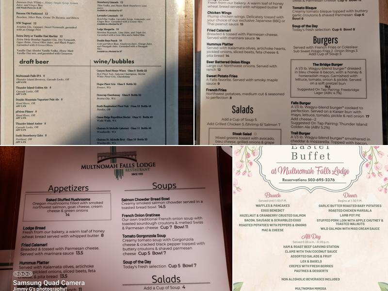 Multnomah Falls Lodge Menu