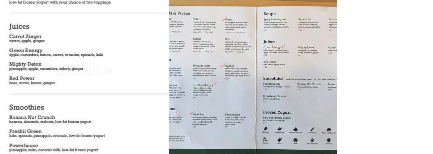 Freshii Menu