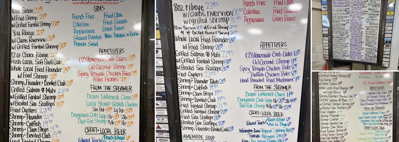 Riverview Cafe Menu