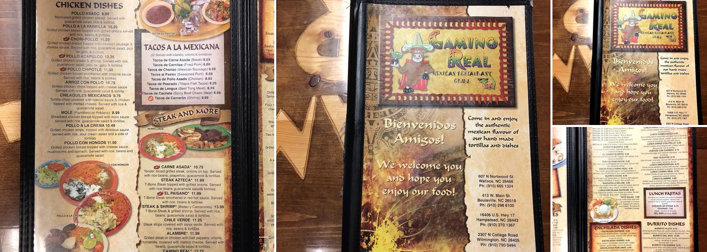 Camino Real Mexican Bar & Grill Menu