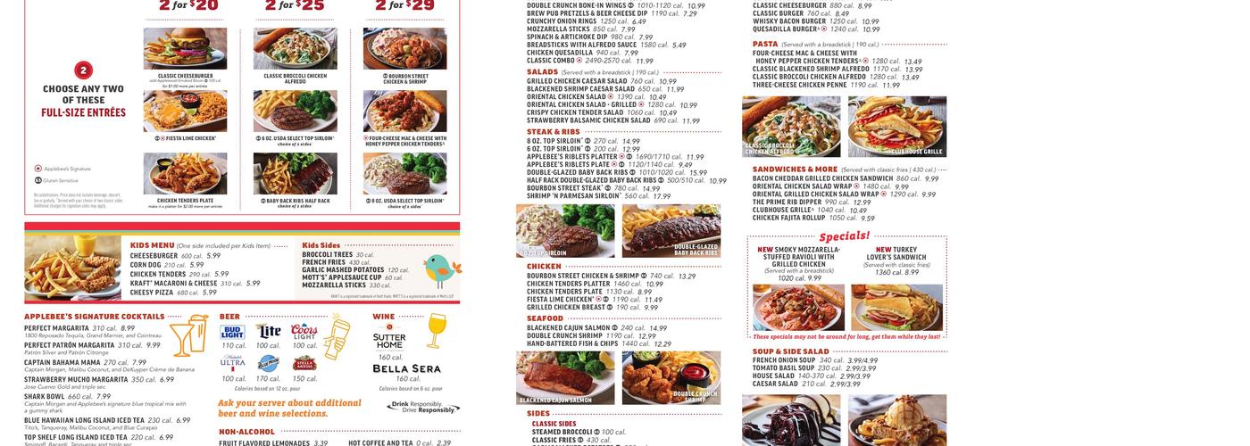 Applebee's Grill + Bar Menu
