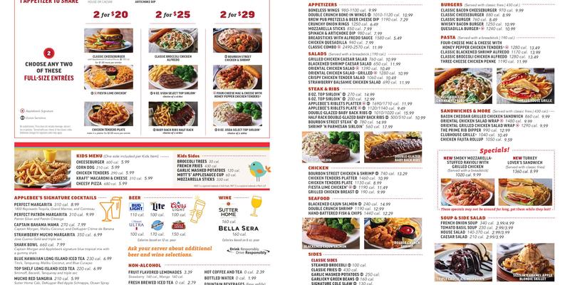 Applebee's Grill + Bar Menu