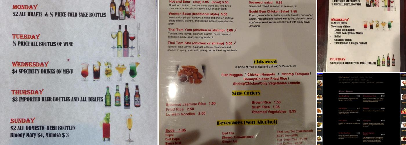 Sushi Gem Asian Bistro Menu