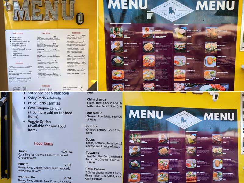 Pepe's Tacos Menu