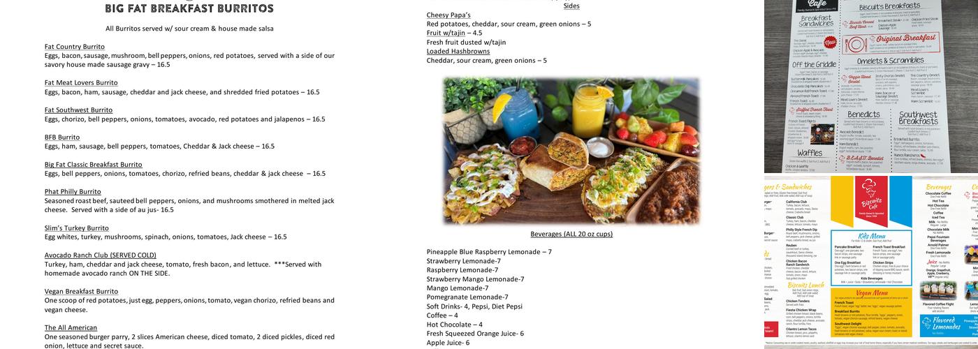 Biscuits Café Menu
