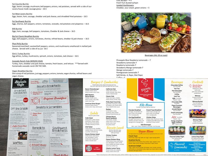 Biscuits Café Menu