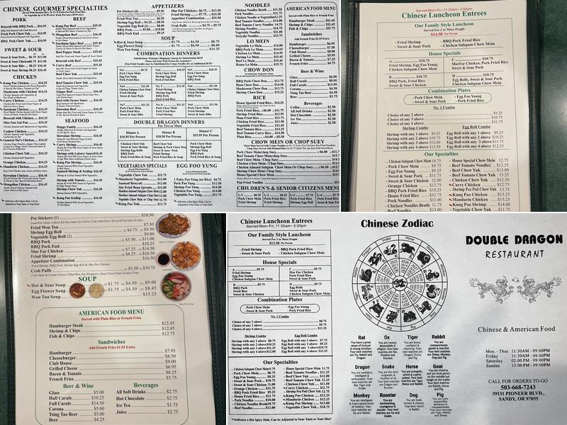 Double Dragon Menu