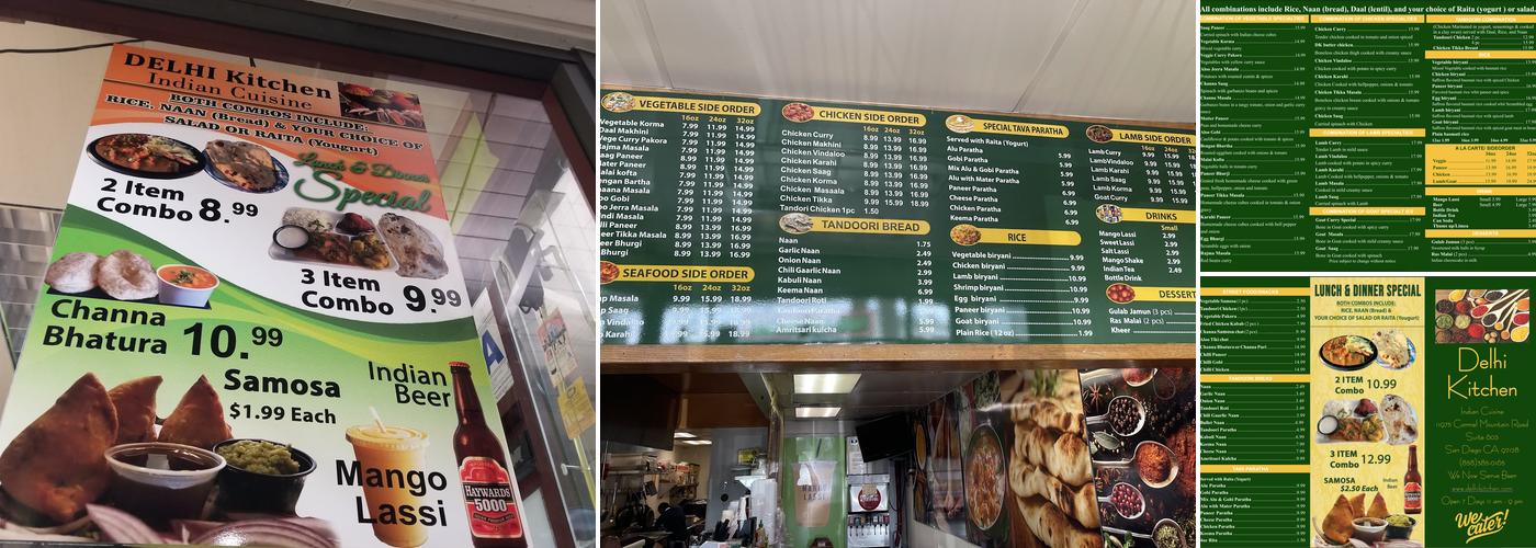 Delhi Kitchen Menu