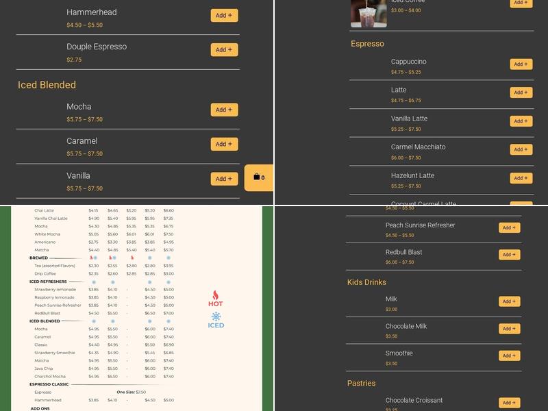 Cappuccino Cottage Menu