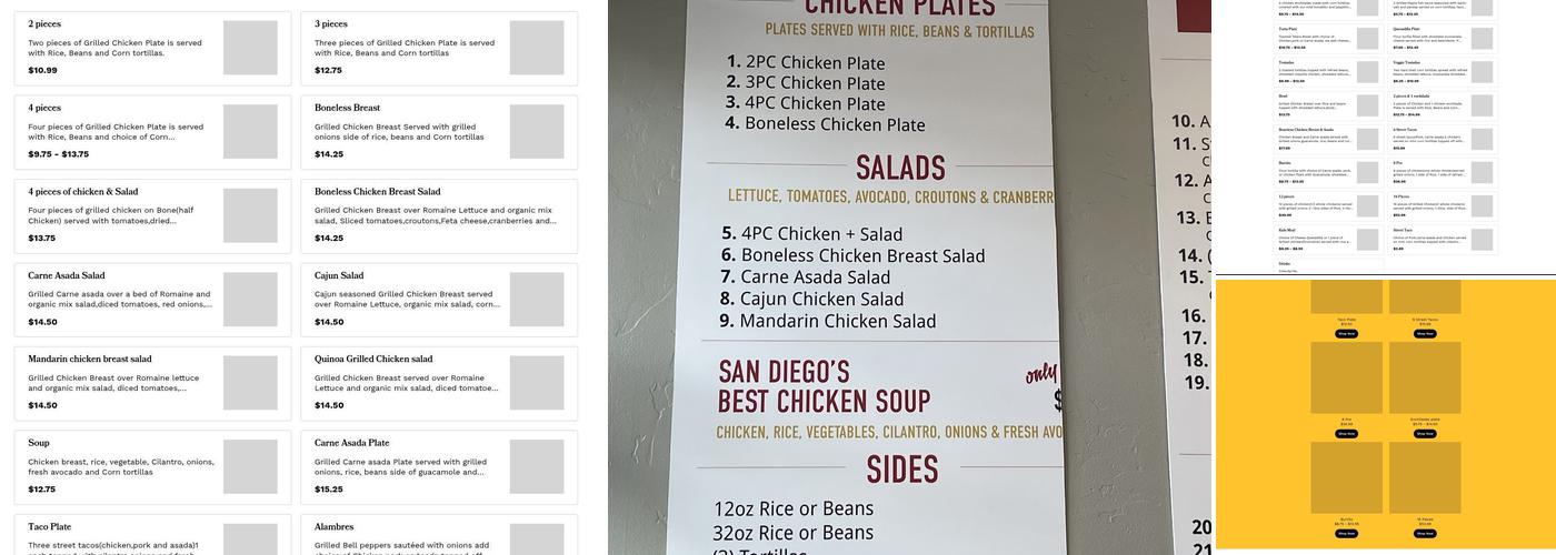 Don Pollo Grilled Chicken Menu