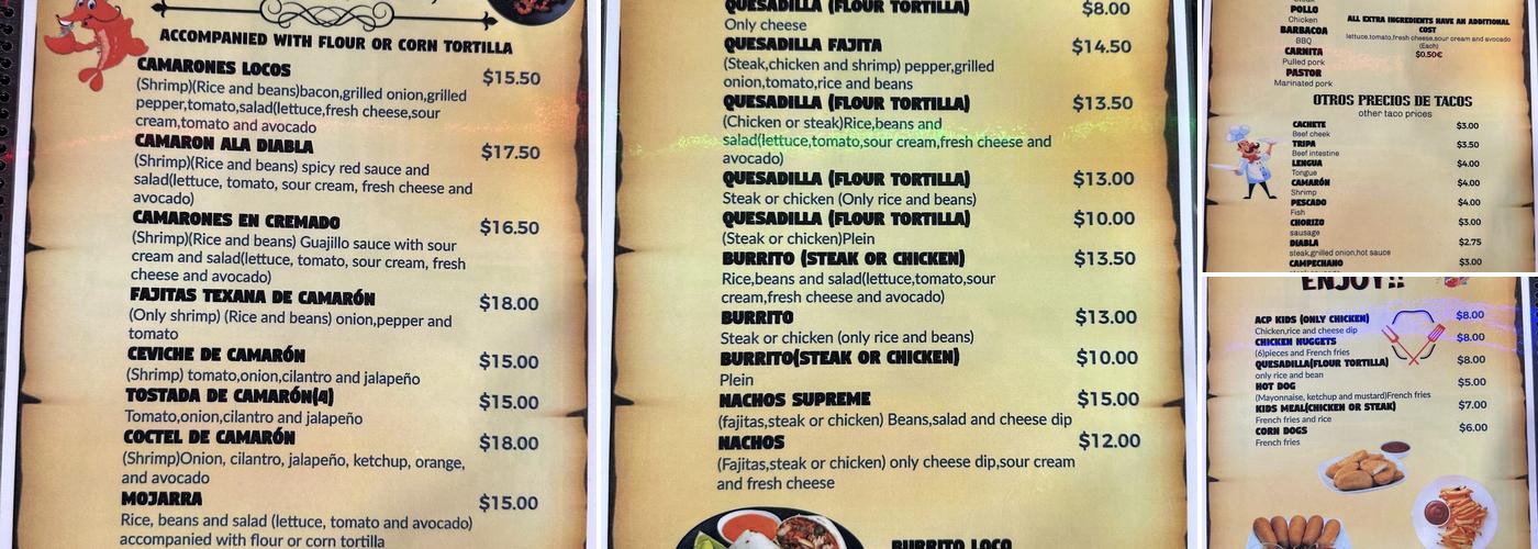 Taqueria Las Chicanitas Menu