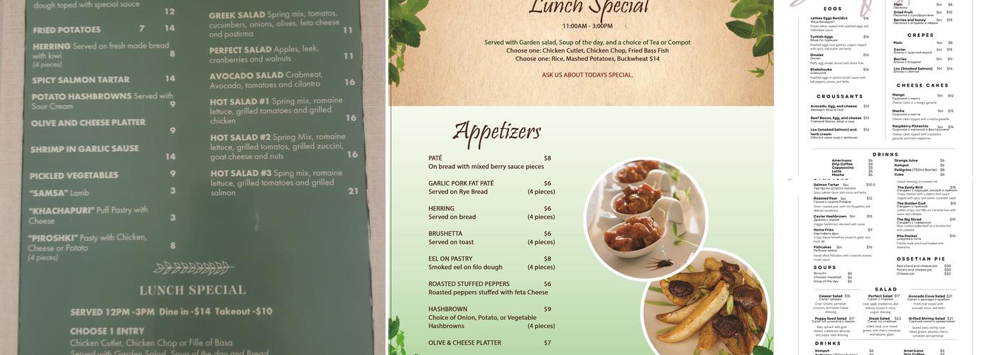 Cafe Light Menu