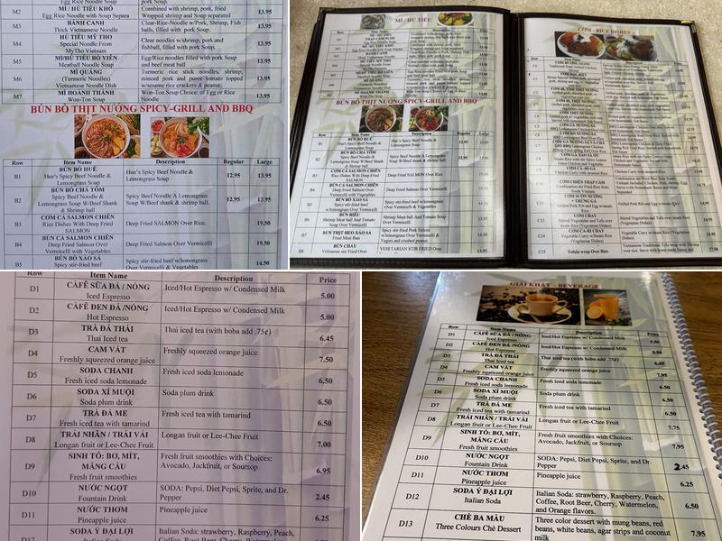 Pho Hoai Restaurant Menu