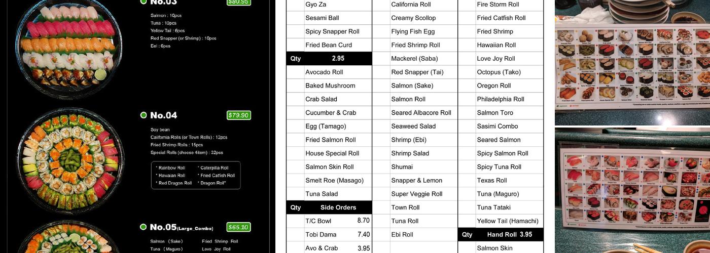 Sushi Town Menu