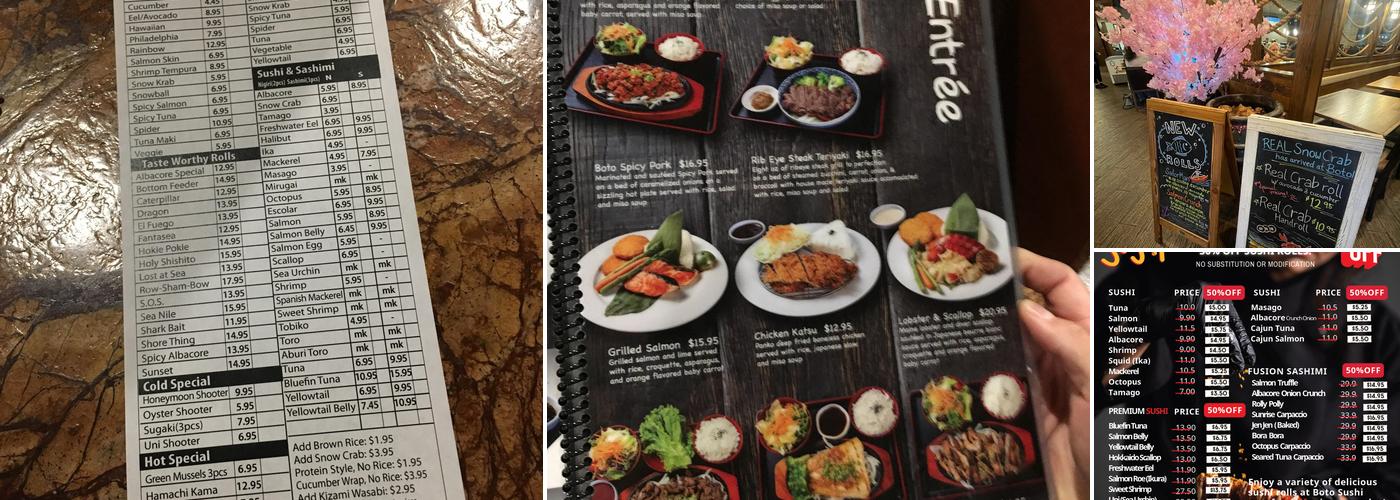 Boto Sushi Menu